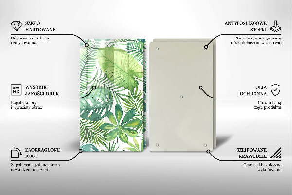 Skärbräda glas Akvarell boho blad