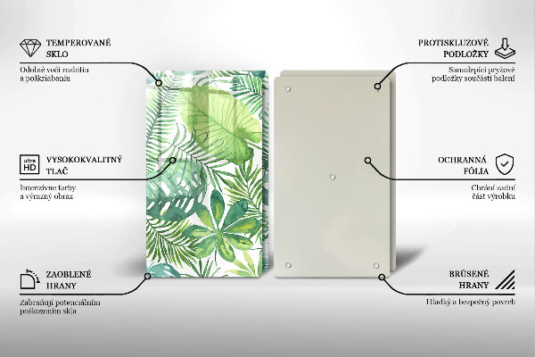 Skärbräda glas Akvarell boho blad