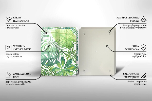 Skärbräda glas Akvarell boho blad