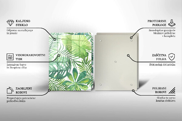 Skärbräda glas Akvarell boho blad