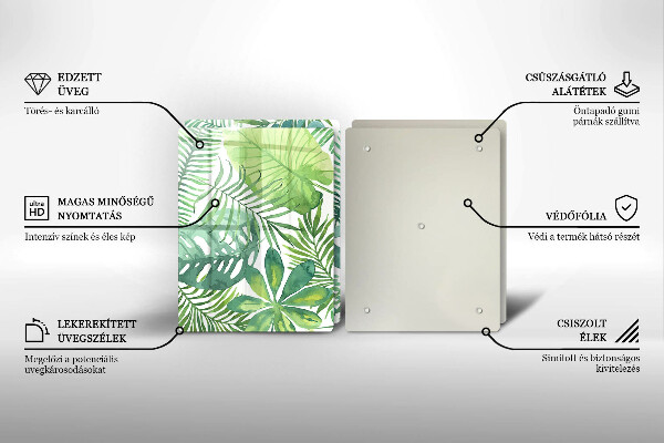 Skärbräda glas Akvarell boho blad