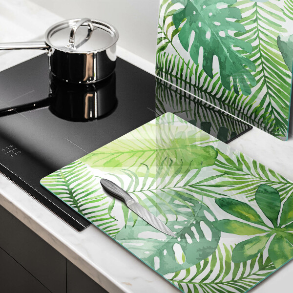 Skärbräda glas Akvarell boho blad