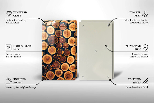 Skärbräda glas Trästubbar