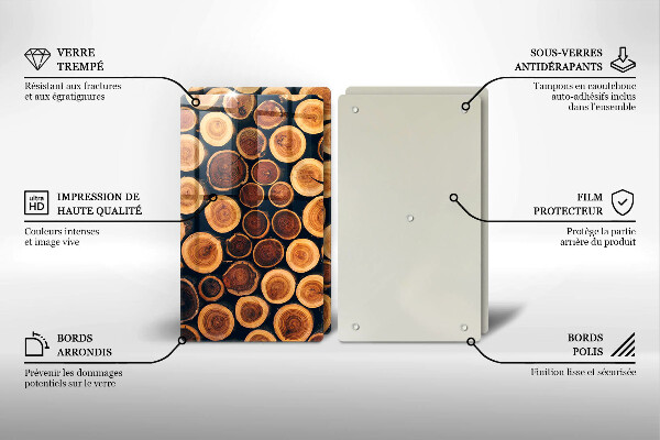 Skärbräda glas Trästubbar