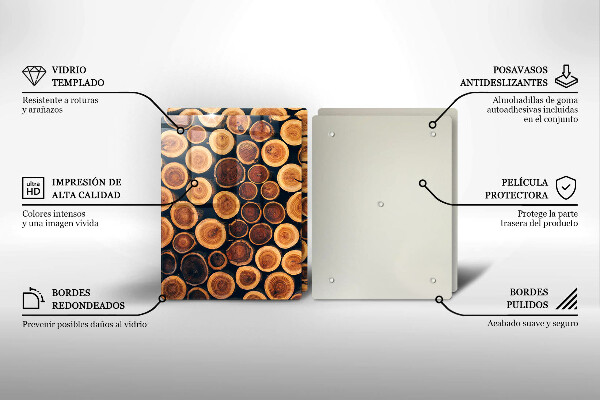 Skärbräda glas Trästubbar