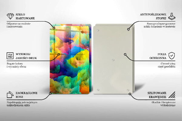 Skärbräda glas Färgglad abstraktion