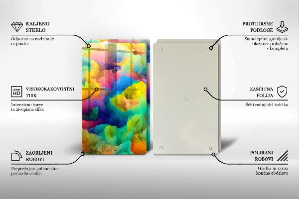 Skärbräda glas Färgglad abstraktion