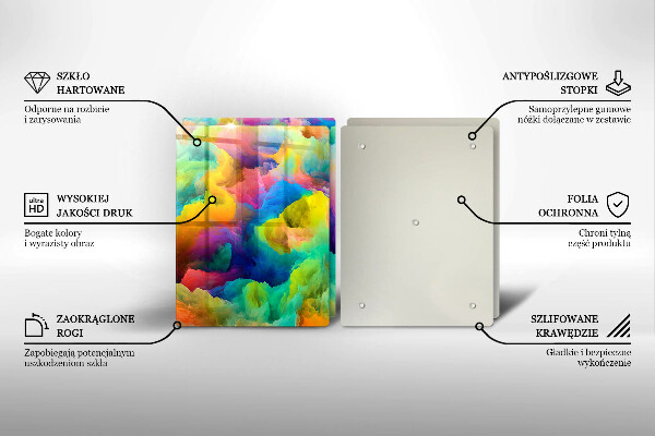 Skärbräda glas Färgglad abstraktion