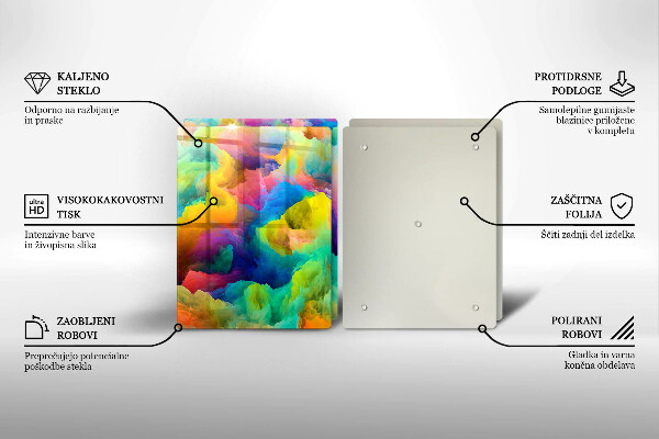 Skärbräda glas Färgglad abstraktion