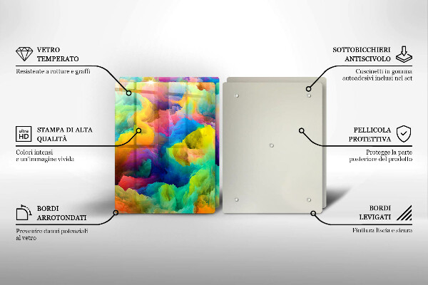 Skärbräda glas Färgglad abstraktion