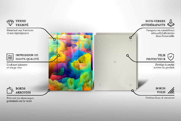 Skärbräda glas Färgglad abstraktion