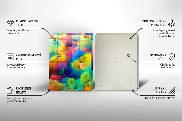 Skärbräda glas Färgglad abstraktion