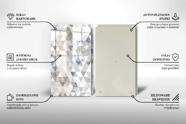 Skärbräda glas Triangelmönster