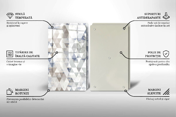 Skärbräda glas Triangelmönster