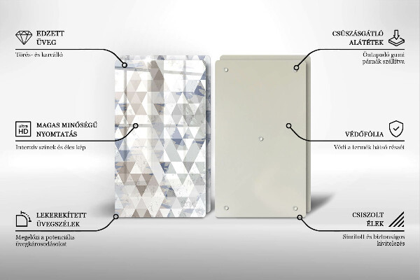 Skärbräda glas Triangelmönster