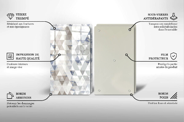 Skärbräda glas Triangelmönster