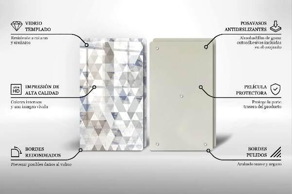 Skärbräda glas Triangelmönster