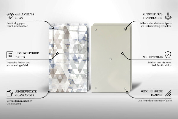 Skärbräda glas Triangelmönster