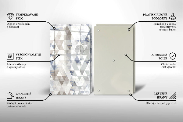 Skärbräda glas Triangelmönster