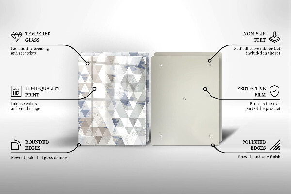 Skärbräda glas Triangelmönster