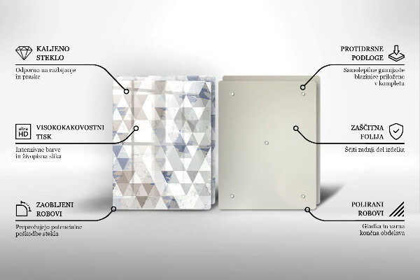 Skärbräda glas Triangelmönster