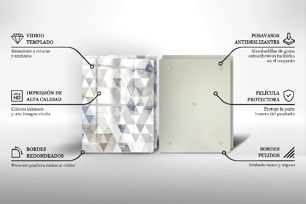 Skärbräda glas Triangelmönster
