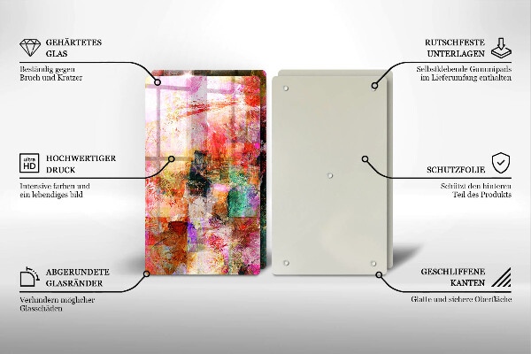 Skärbräda glas Måla abstraktion