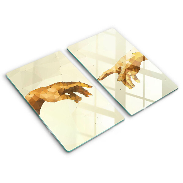 Skärbräda glas Skapandet av Adams händer