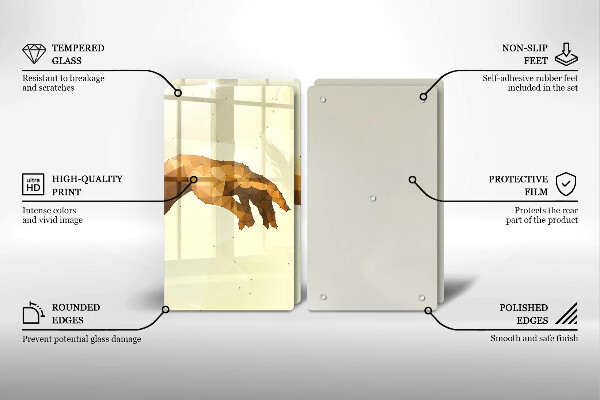 Skärbräda glas Skapandet av Adams händer