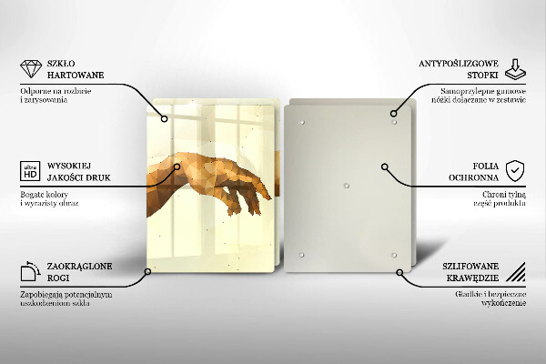 Skärbräda glas Skapandet av Adams händer