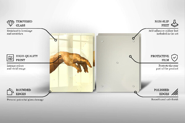 Skärbräda glas Skapandet av Adams händer