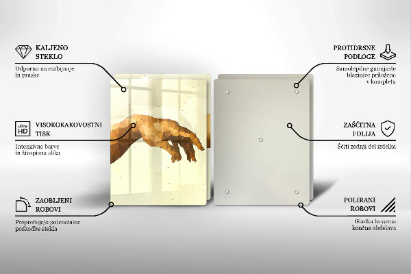 Skärbräda glas Skapandet av Adams händer