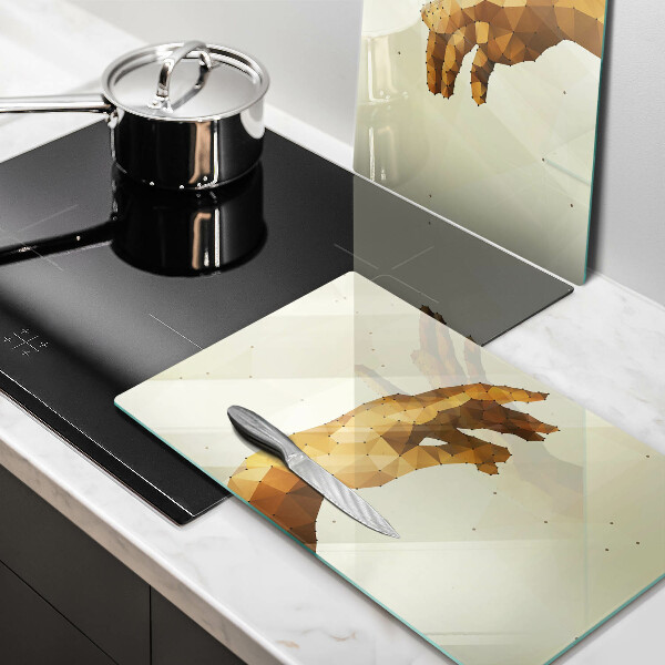 Skärbräda glas Skapandet av Adams händer