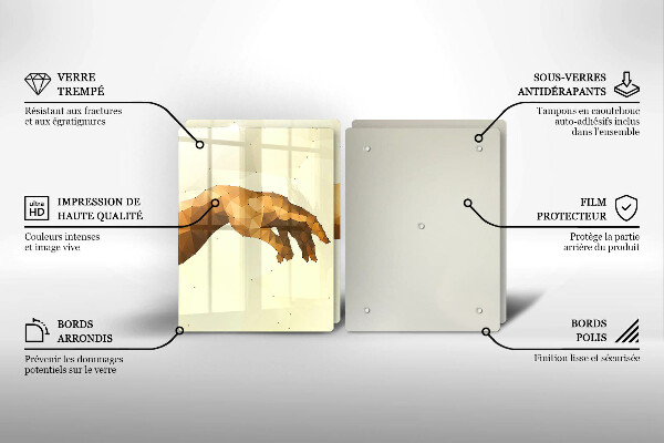 Skärbräda glas Skapandet av Adams händer