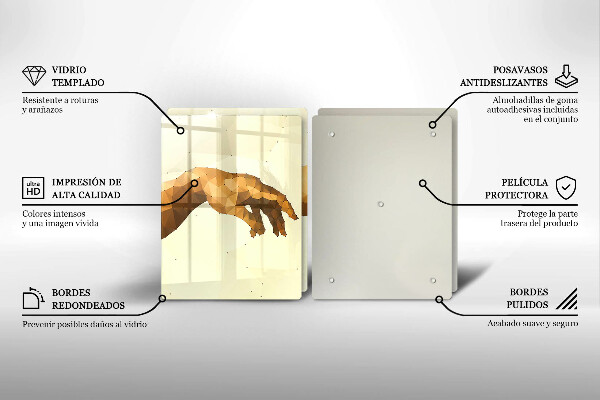 Skärbräda glas Skapandet av Adams händer
