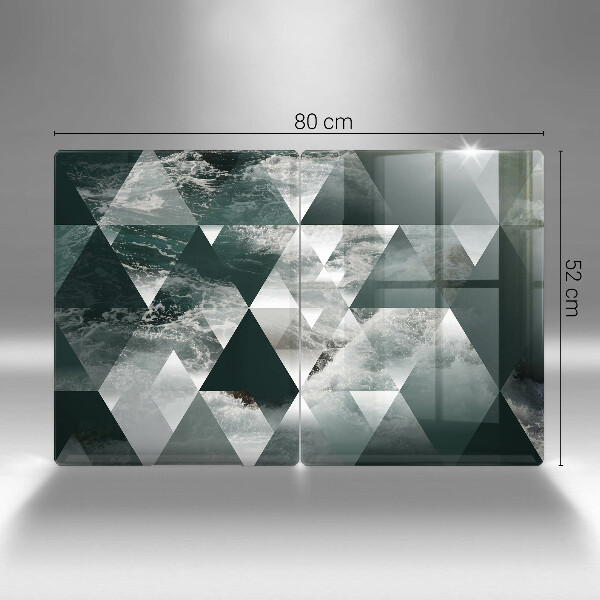 Skärbräda glas Trianglar och vatten