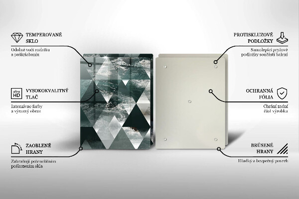 Skärbräda glas Trianglar och vatten
