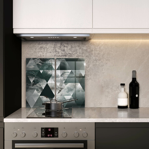 Skärbräda glas Trianglar och vatten