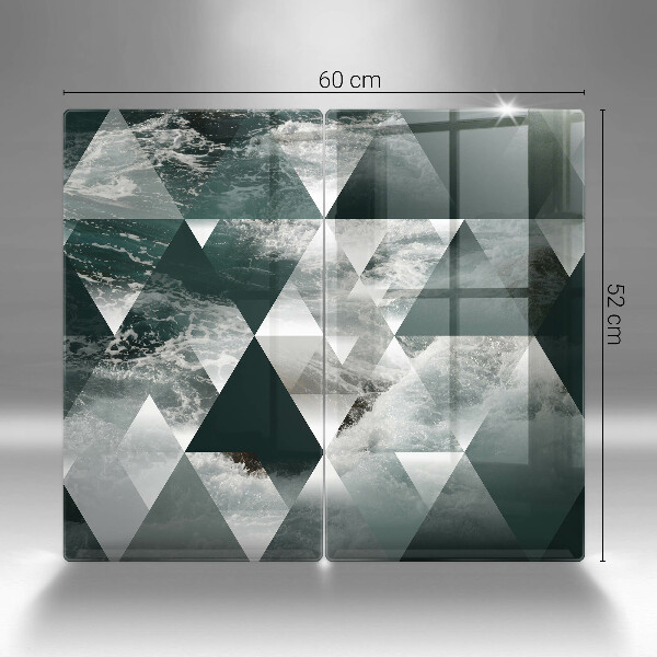 Skärbräda glas Trianglar och vatten