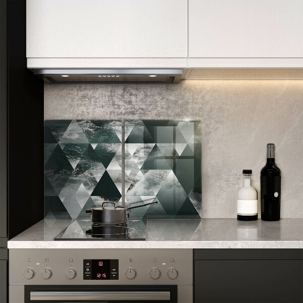 Skärbräda glas Trianglar och vatten