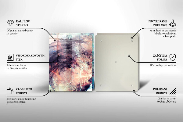 Skärbräda glas Målad abstraktion
