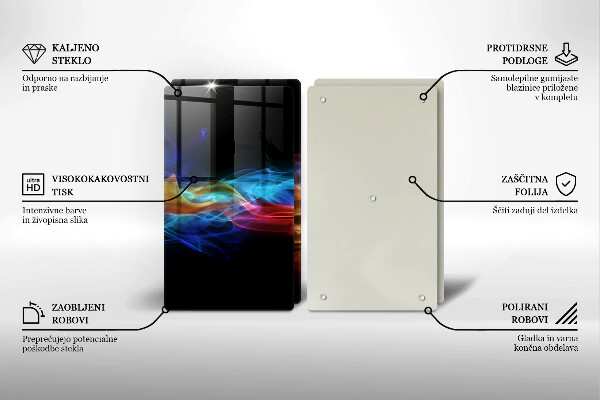 Skärbräda glas Färgad rök