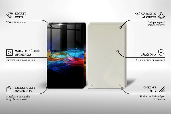 Skärbräda glas Färgad rök