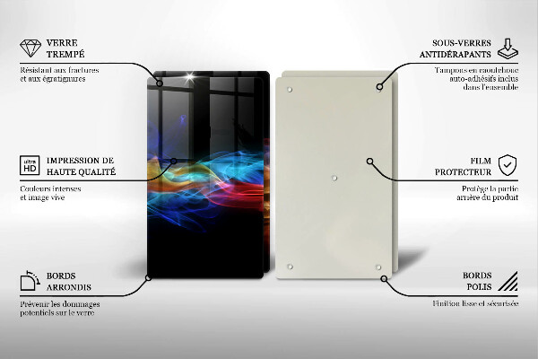 Skärbräda glas Färgad rök