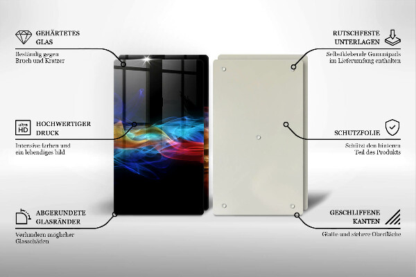 Skärbräda glas Färgad rök