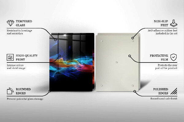 Skärbräda glas Färgad rök