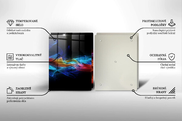 Skärbräda glas Färgad rök