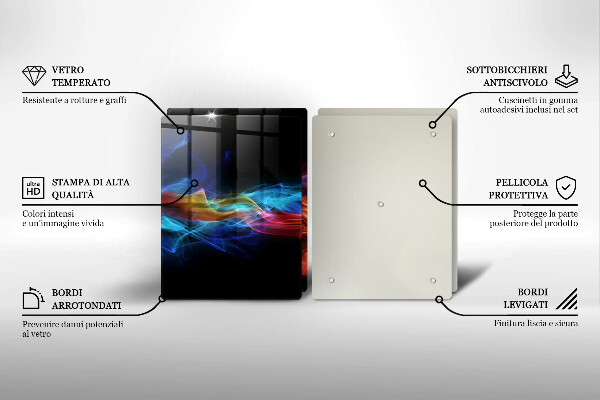 Skärbräda glas Färgad rök