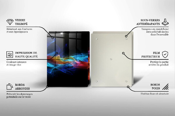 Skärbräda glas Färgad rök