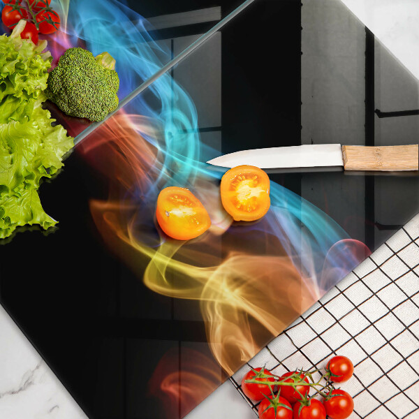 Skärbräda glas Färgad rök